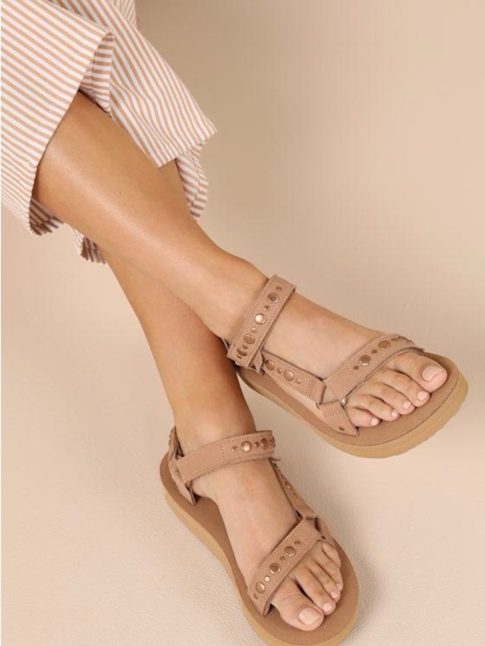 Teva Women's Tan Studded Strap Sandals